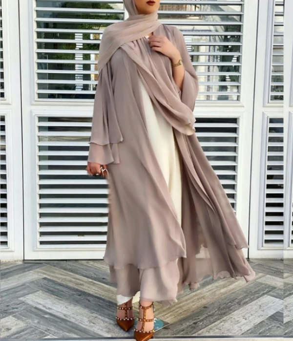 Kardigan dengan kerah shawl dan warna lembut